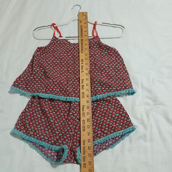 Vintage Havana L One-Piece Shorts Romper Boho fringed adjustable straps NWT - Picture 9 of 10